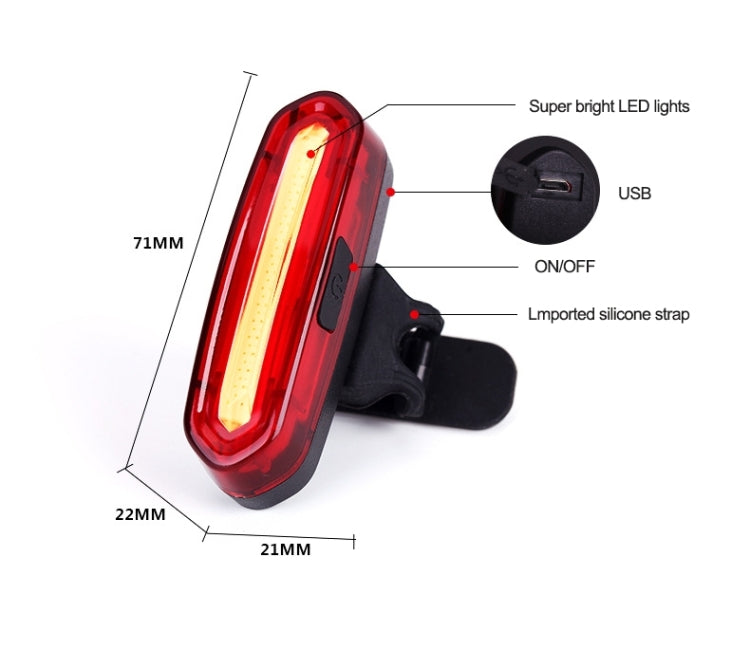 Fanale posteriore per bici LED monocolore ricaricabile USB