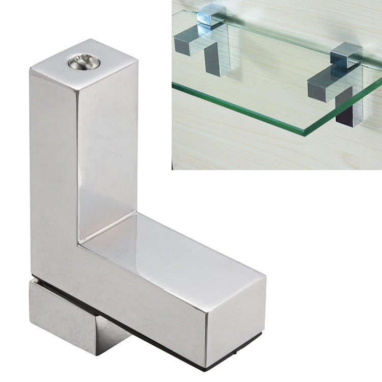 2 staffe per pannelli in legno di vetro con clip fissa in lega di zinco lucida tipo F da 3-24 mm, 3-24mm Glossy
