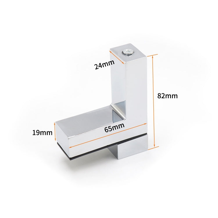 2 staffe per pannelli in legno di vetro con clip fissa in lega di zinco lucida tipo F da 3-24 mm, 3-24mm Glossy