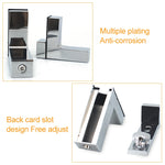 2 staffe per pannelli in legno di vetro con clip fissa in lega di zinco lucida tipo F da 3-24 mm, 3-24mm Glossy