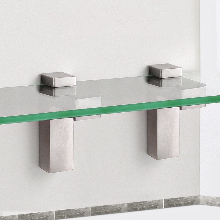 2 staffe per pannelli in legno di vetro con clip fissa in lega di zinco lucida tipo F da 3-24 mm, 3-24mm Glossy