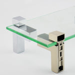 2 staffe per pannelli in legno di vetro con clip fissa in lega di zinco lucida tipo F da 3-24 mm, 3-24mm Glossy