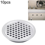 100 PZ 25mm Superficie Piana Armadietto Rotondo Presa d'Aria in Acciaio Inossidabile con Griglia di Copertura Prese d'Aria con Piccoli Fori, 25mm Flat