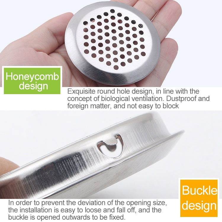 100 pz 29 mm superficie piana armadio rotondo presa d'aria griglia in acciaio inox con feritoie di copertura con piccoli fori, 29mm Flat