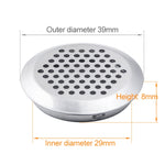 100 pz 29 mm superficie smussata armadio rotondo presa d'aria griglia in acciaio inossidabile con feritoie di copertura con piccoli fori, 29mm Bevel