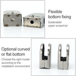 3 PCS 8-12mm Concavo Fondo Curvo Opaco Lucido In Acciaio Inox 201 Clip Fissa Ringhiera In Vetro Strato di Legno Bordo staffa di serraggio, 8-12mm, Curved Bottom, 201 Stainless Steel