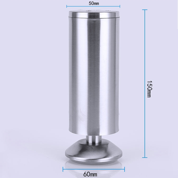 Piedini per mobili per divani con colonna ispessita per trafilatura di fili in acciaio inossidabile da 5 pezzi, altezza: 150 mm, 150mm