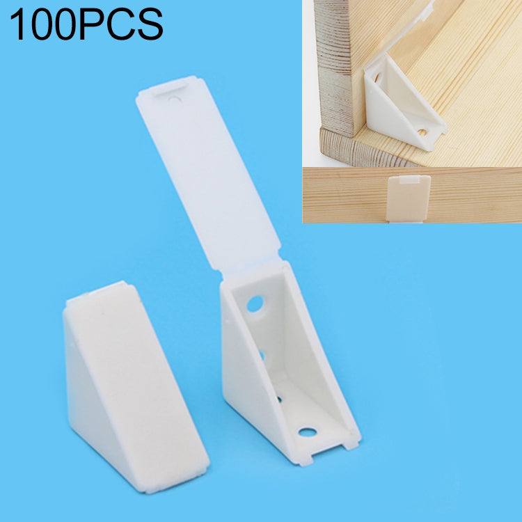 Staffa per scheda ad angolo retto per mobili con connettore angolare in plastica ispessita da 100 pezzi con coperchio, dimensioni: L, Size: L