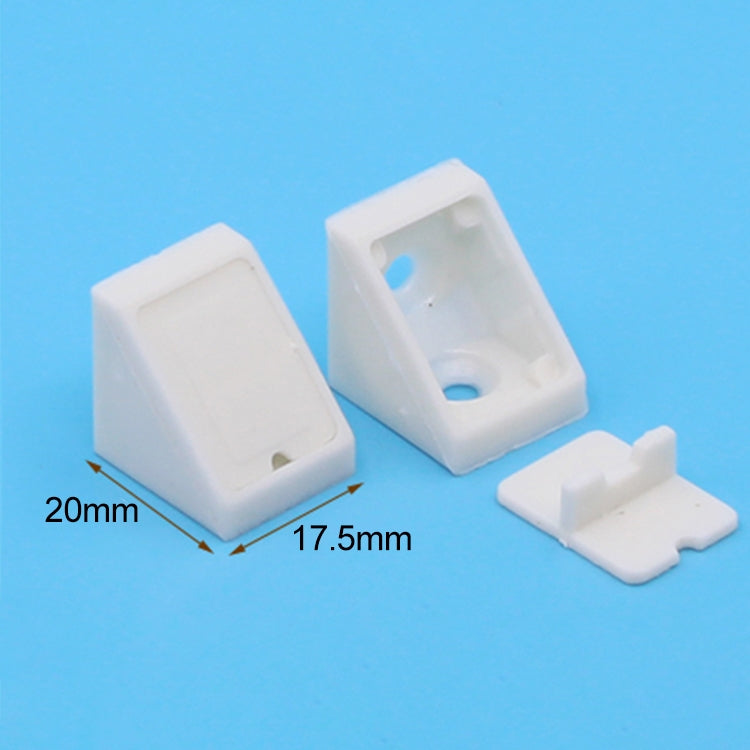 Staffa per scheda ad angolo retto per mobili, staccabile, ispessita, in plastica, da 200 pezzi, con coperchio, misura: S (bianco), With Cover, Size: S (White)