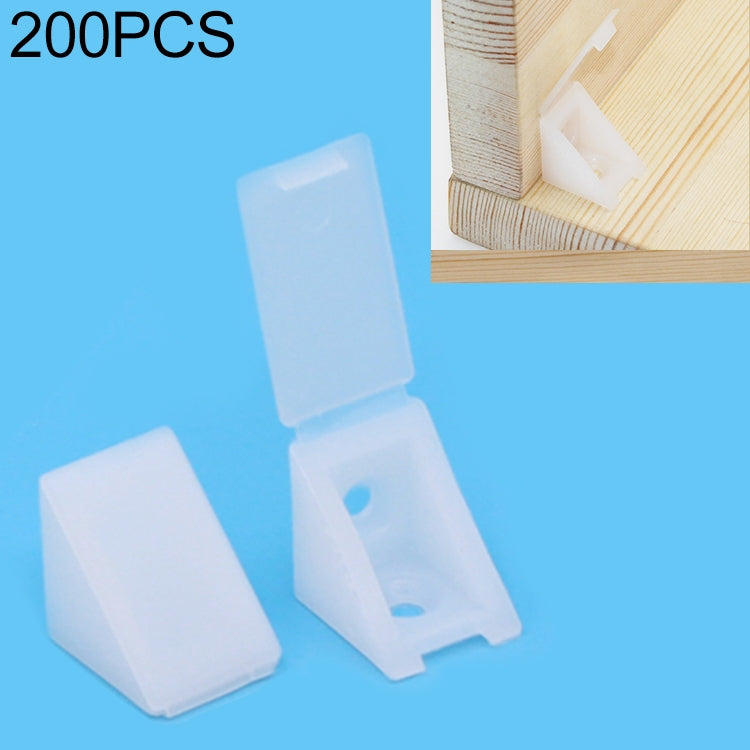 Staffa per scheda ad angolo retto per mobili con connettore angolare in plastica ispessita da 200 pezzi con coperchio, dimensioni: S, Size: S