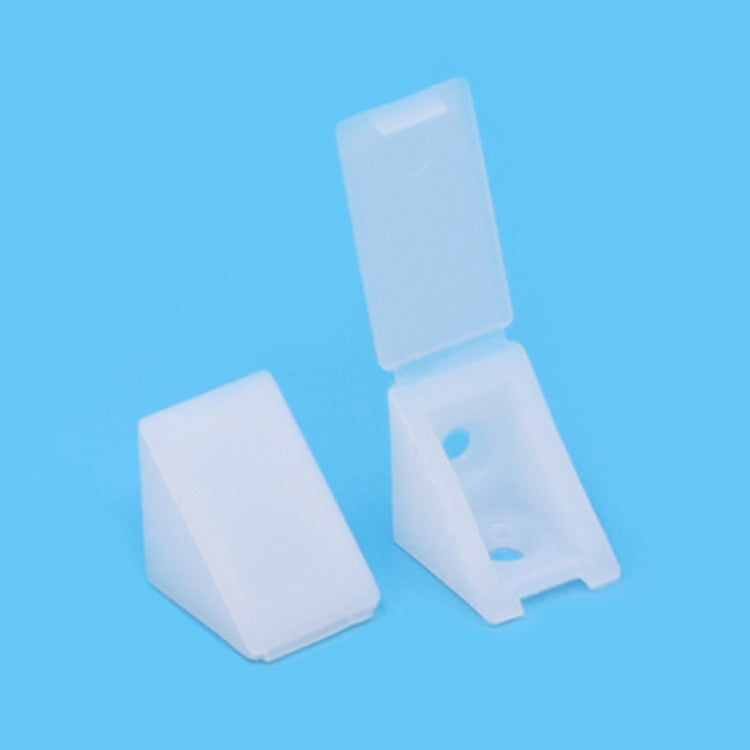 Staffa per scheda ad angolo retto per mobili con connettore angolare in plastica ispessita da 200 pezzi con coperchio, dimensioni: S, Size: S