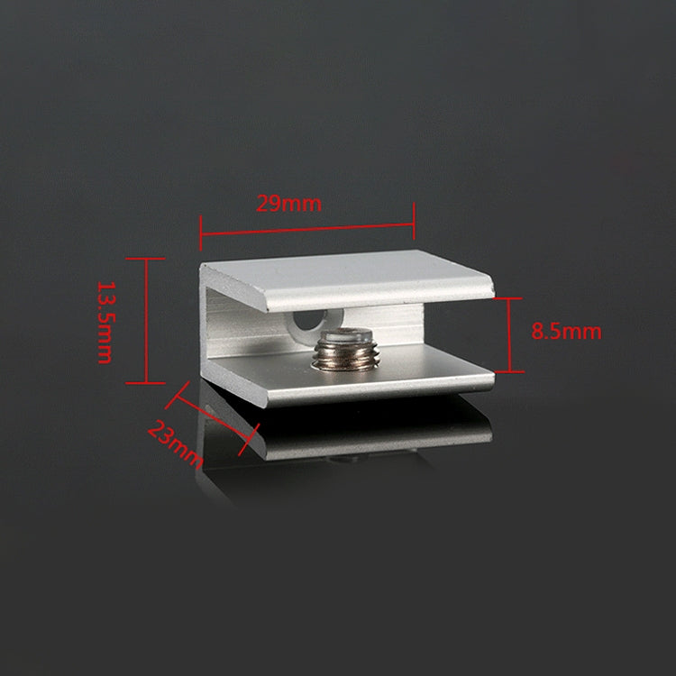 Clip di fissaggio per vetro in lega di alluminio a foro singolo da 15 pezzi, S, 8 mm, S, 8mm