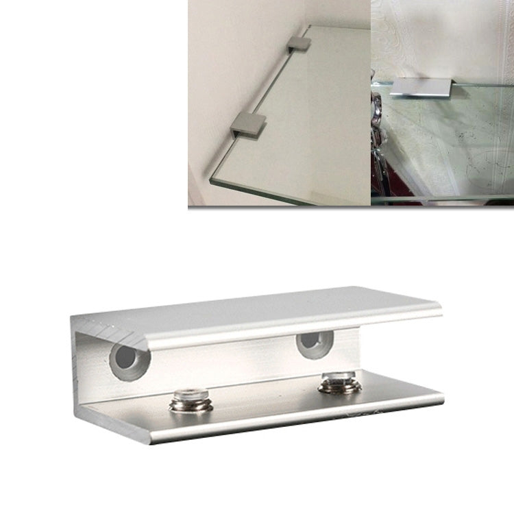 Clip di fissaggio per vetro in lega di alluminio a doppio foro da 6 pezzi, L, 10 mm, L, 10mm