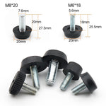 100 pezzi di supporto per vite per mobili con poggiapiedi regolabile, M6x18 (nero), M6x18 (Black)
