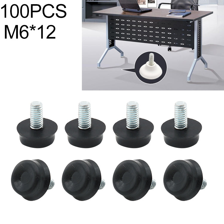 Stub di supporto per viti per mobili con poggiapiedi regolabile da 100 pezzi, M6x12, M6x12
