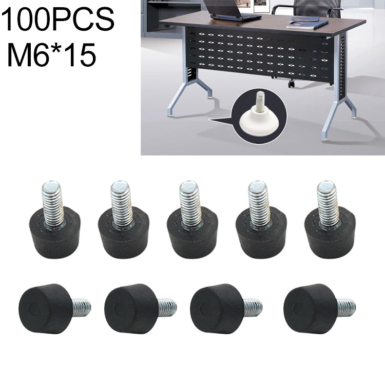 Stub di supporto per viti per mobili con poggiapiedi regolabile da 100 pezzi, M6x15, M6x15