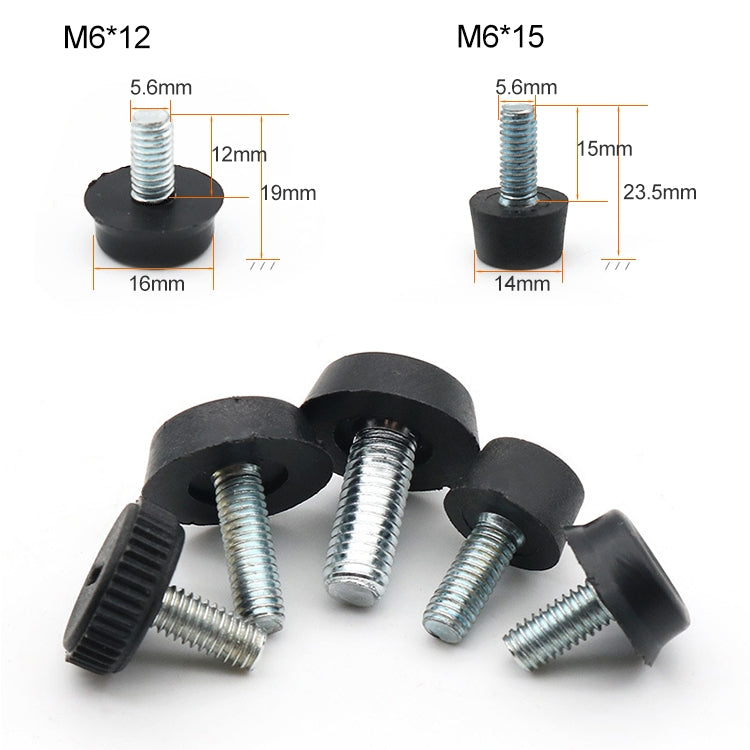 Stub di supporto per viti per mobili con poggiapiedi regolabile da 100 pezzi, M6x15, M6x15