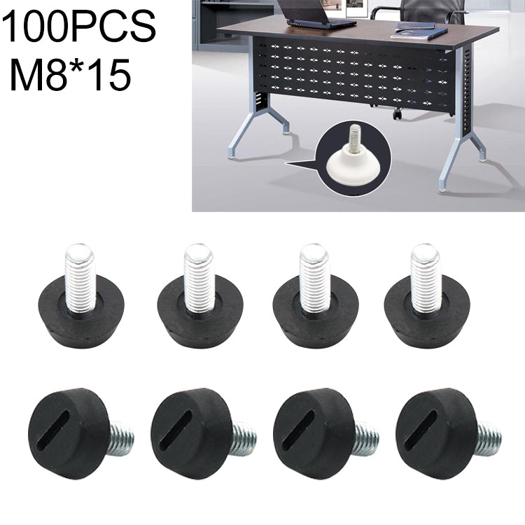 Stub di supporto per viti per mobili con poggiapiedi regolabile da 100 pezzi, M8x15, M8x15