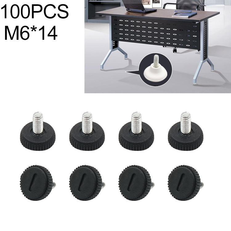 Stub di supporto per viti per mobili con poggiapiedi regolabile da 100 pezzi, M6x14, M6x14