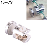 Morsetto di fissaggio per vetro cilindrico da 8 mm con staffa fissa luminosa in lega di zinco da 10 pezzi con base, 8mm Cylindrical, with Base