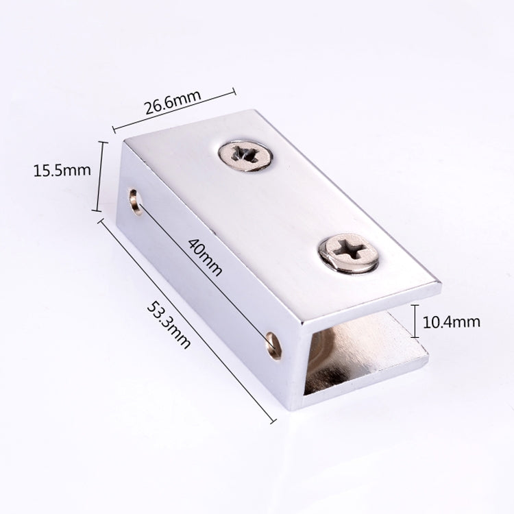 Morsetto di fissaggio per vetro rettangolare da 10 mm con staffa fissa luminosa in lega di zinco da 5 pezzi, 10mm Rectangular