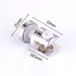 Morsetto di fissaggio per vetro cilindrico da 12 mm con staffa fissa luminosa in lega di zinco da 10 pezzi con base, 12mm Cylindrical, with Base
