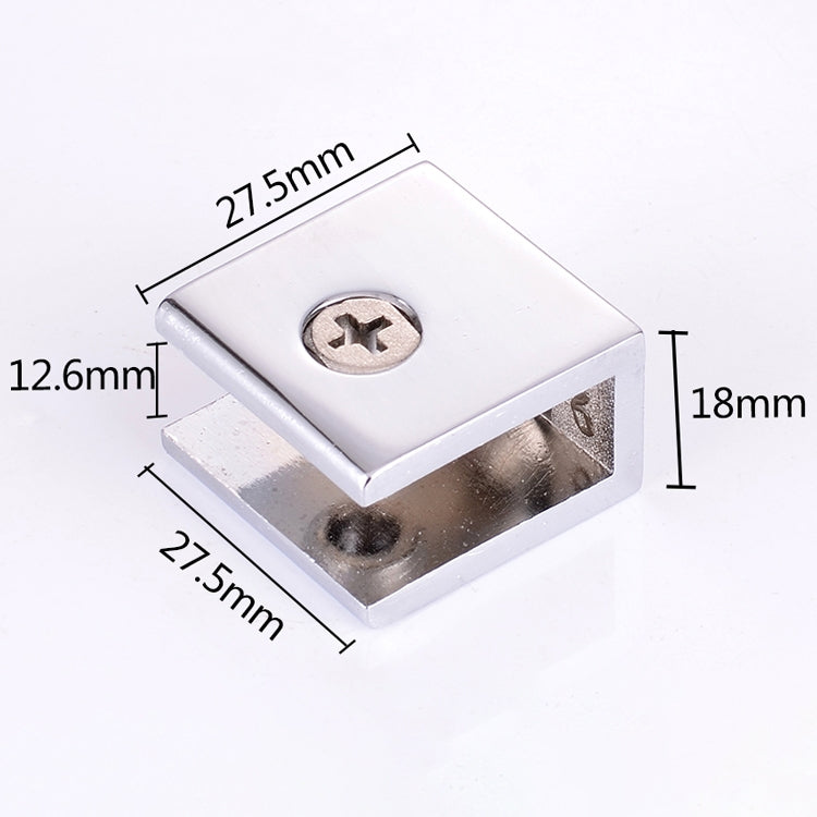 Morsetto di fissaggio per vetro quadrato con staffa fissa luminosa in lega di zinco da 6 pezzi, dimensioni: L, Square, Size: L