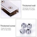 Morsetto di fissaggio per vetro quadrato con staffa fissa luminosa in lega di zinco da 6 pezzi, dimensioni: L, Square, Size: L