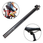 TOSEEK 3K Fibra di carbonio Mountain Bike Bici da strada Tubo sella per bicicletta Reggisella Raccordo per sedile Polo per bicicletta, Dimensioni: 31,6x400 mm, 31.6x400mm