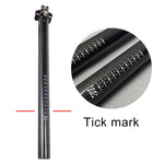 TOSEEK 3K Fibra di carbonio Mountain Bike Bici da strada Tubo sella per bicicletta Reggisella Raccordo per sedile Polo per bicicletta, Dimensioni: 31,6x400 mm, 31.6x400mm