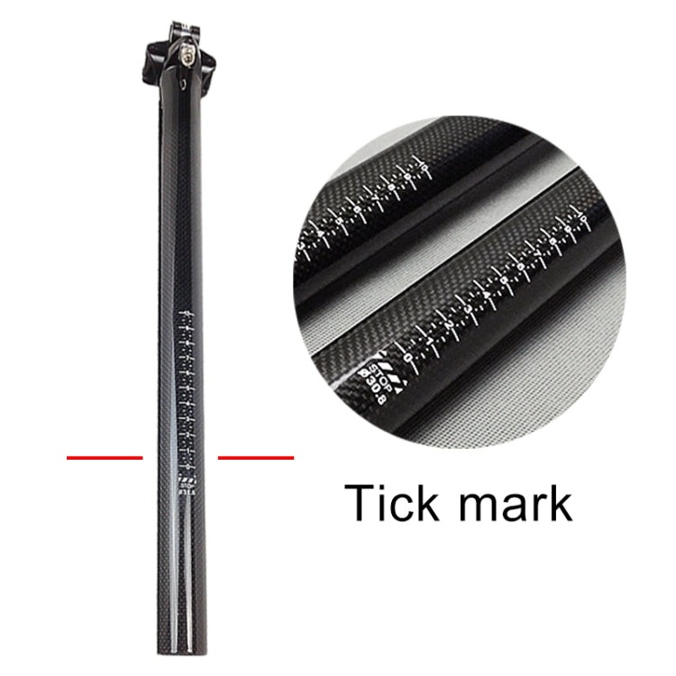TOSEEK 3K Fibra di carbonio Mountain Bike Bici da strada Tubo sella per bicicletta Reggisella Raccordo per sedile Polo per bicicletta, Dimensioni: 31,6x400 mm, 31.6x400mm