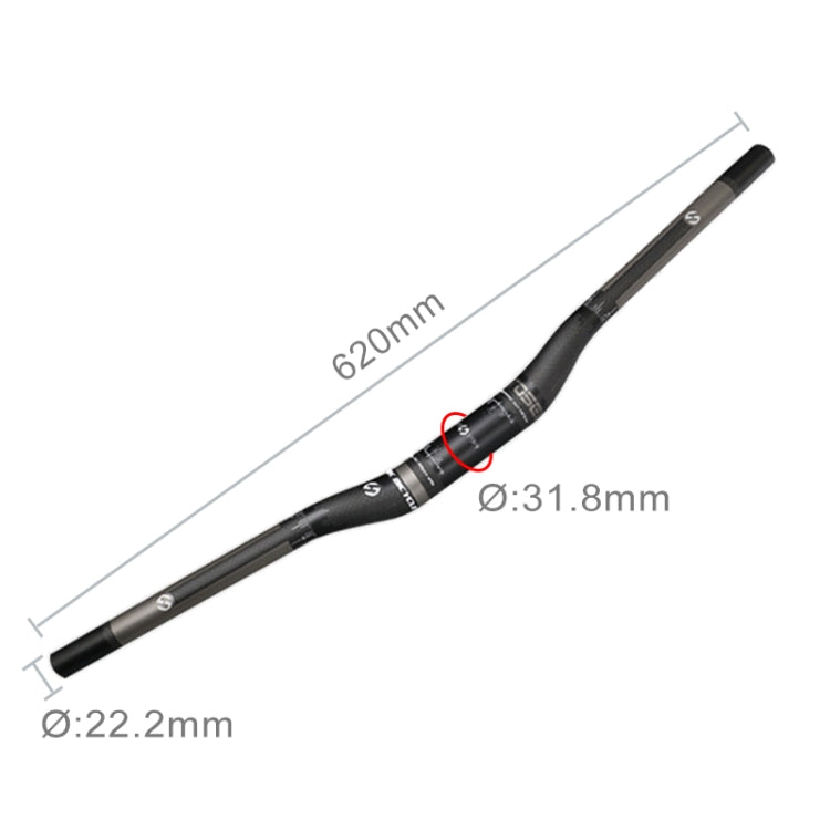 Manubrio piegato per bici da strada interamente in fibra di carbonio TOSEEK, dimensioni: 620 mm (opaco), 620mm