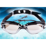 Occhialini da nuoto in silicone antiappannamento galvanico con tappi per le orecchie monopezzo per adulti, A-380 (Black), A-380 (Wine Red)