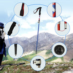 Bastoncini da trekking pieghevoli portatili in lega di alluminio a 5 nodi, lunghezza pieghevole: 28,5 cm, Folding Length : 28.5CM (Black), Folding Length : 28.5CM (Green), Folding Length : 28.5CM (Blue), Folding Length : 28.5CM (Red)