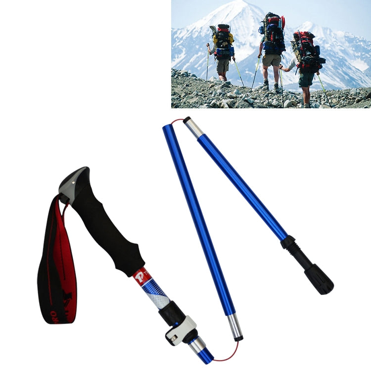 Bastoncini da trekking pieghevoli portatili in lega di alluminio a 5 nodi, lunghezza pieghevole: 28,5 cm, Folding Length : 28.5CM (Black), Folding Length : 28.5CM (Green), Folding Length : 28.5CM (Blue), Folding Length : 28.5CM (Red)