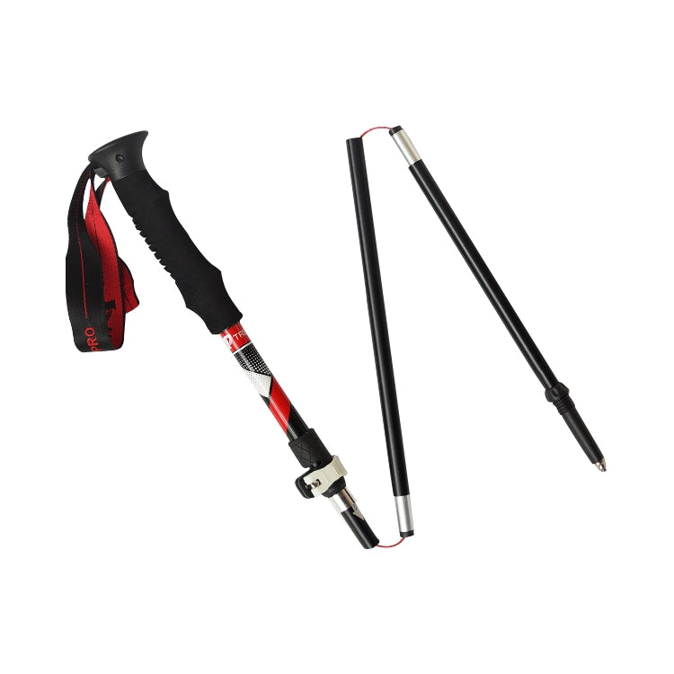 Bastoncini da trekking pieghevoli portatili in lega di alluminio a 5 nodi, lunghezza pieghevole: 35 cm, Folding Length : 35CM (Black), Folding Length : 35CM (Green), Folding Length : 35CM (Blue), Folding Length : 35CM (Red)