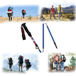 Bastoncini da trekking pieghevoli portatili in lega di alluminio a 5 nodi, lunghezza pieghevole: 35 cm, Folding Length : 35CM (Black), Folding Length : 35CM (Green), Folding Length : 35CM (Blue), Folding Length : 35CM (Red)