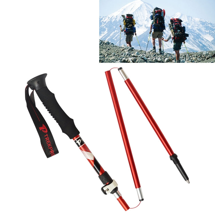 Bastoncini da trekking pieghevoli portatili in lega di alluminio a 5 nodi, lunghezza pieghevole: 35 cm, Folding Length : 35CM (Black), Folding Length : 35CM (Green), Folding Length : 35CM (Blue), Folding Length : 35CM (Red)