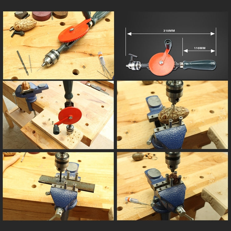 Potente trapano manuale Colata di precisione in acciaio Trapano per la lavorazione del legno fai-da-te Trapano a mano universale Strumenti per forniture didattiche, Woodworking Drill