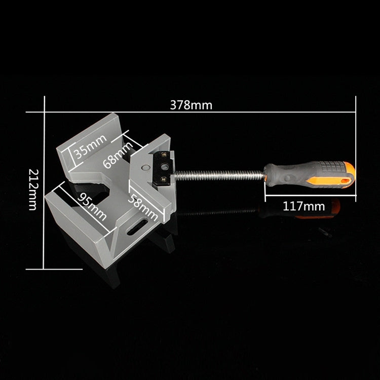 Maniglia singola in alluminio Morsetto ad angolo retto da 90 gradi Morsetto ad angolo Morsetto per lavorazione del legno Clip per telaio ad angolo retto Strumento per cartelle, Single Handle