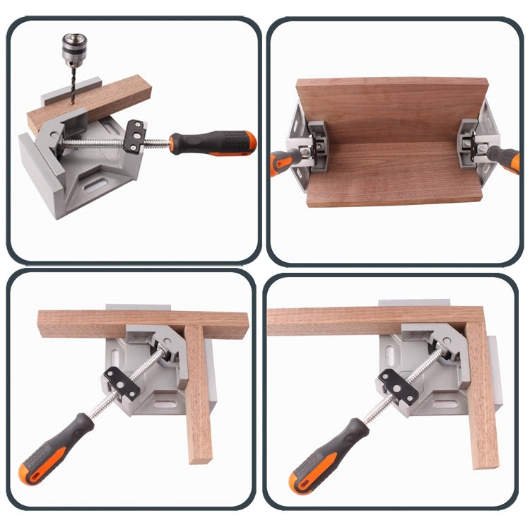 Maniglia singola in alluminio Morsetto ad angolo retto da 90 gradi Morsetto ad angolo Morsetto per lavorazione del legno Clip per telaio ad angolo retto Strumento per cartelle, Single Handle