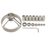 Guida per trapano 16 in 1 Maschera per fori tascabili verticali 5/6/7/8/9/10 / 12mm Localizzatore di fori per punte da trapano Kit di maschere per la lavorazione del legno in acciaio inossidabile, 16 in 1