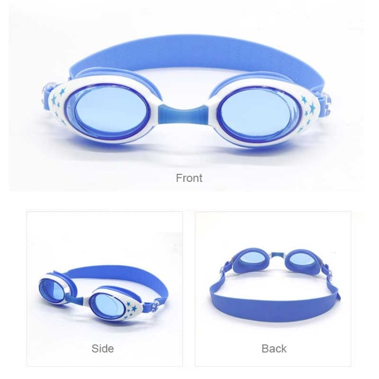 Occhialini da nuoto in silicone antiappannamento con motivo a stella con tappi per le orecchie per bambini, G-909 (Blue), G-909 (Pink)