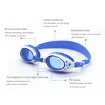 Occhialini da nuoto in silicone antiappannamento con motivo a stella con tappi per le orecchie per bambini, G-909 (Blue), G-909 (Pink)