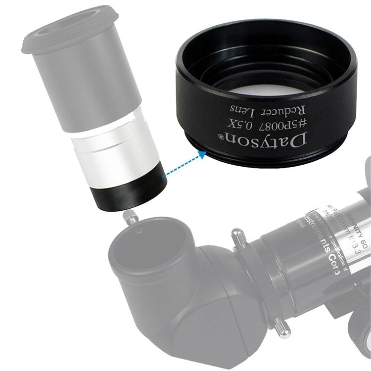 Datyson 5P0087 Accessori per telescopio astronomico con filettatura fine Riduttore per lente di defocalizzazione 0,5X da 1,25 pollici, 5P0087 Fine Thread