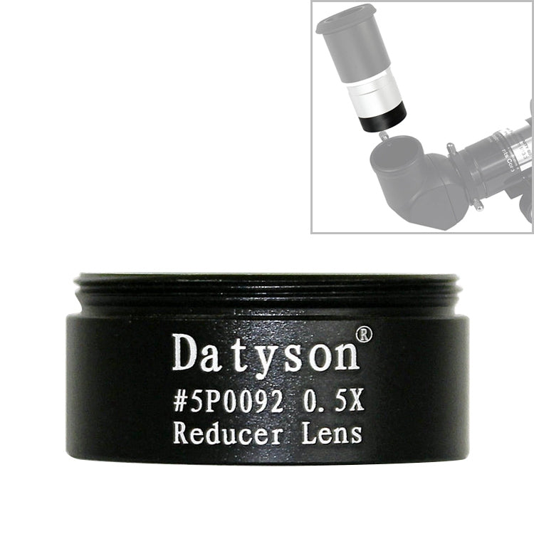 Datyson 5P0092 Accessori per telescopio astronomico con filettatura grossa Obiettivo da 1,25 pollici 0,5X con messa a fuoco ridotta Obiettivo con potenza ridotta, 5P0092 Coarse Threaded
