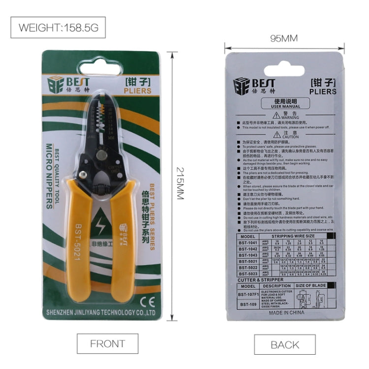 BEST-5021 Pinza spelafili portatile per cavi spelafili da 0,6 ~ 2,6 mm, BEST-5021