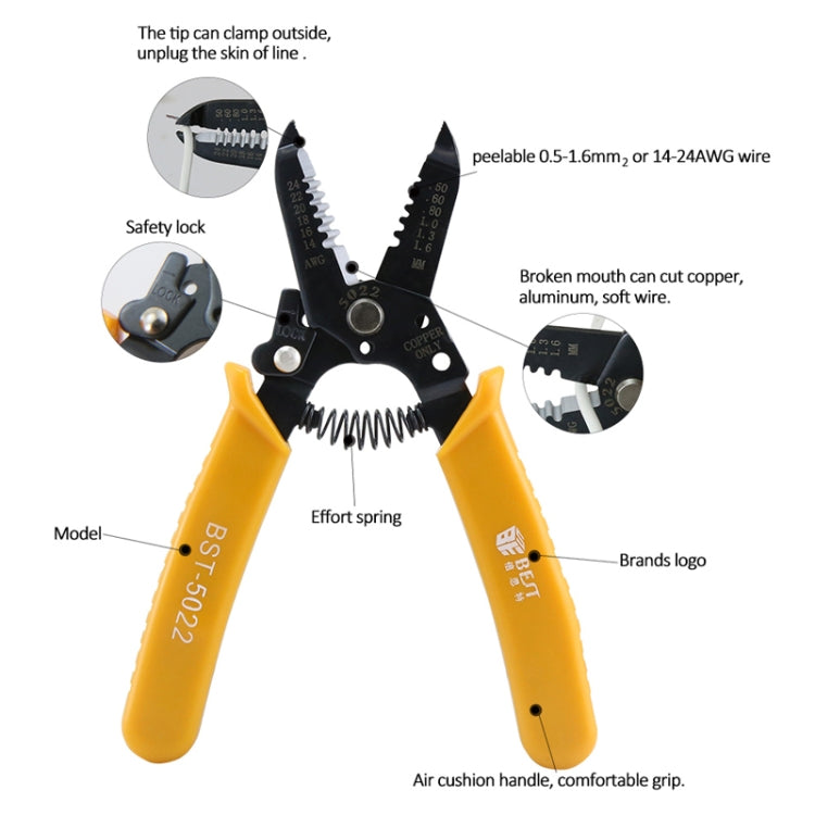 Pinza spelafili portatile per cavi 0,5-1,6 mm