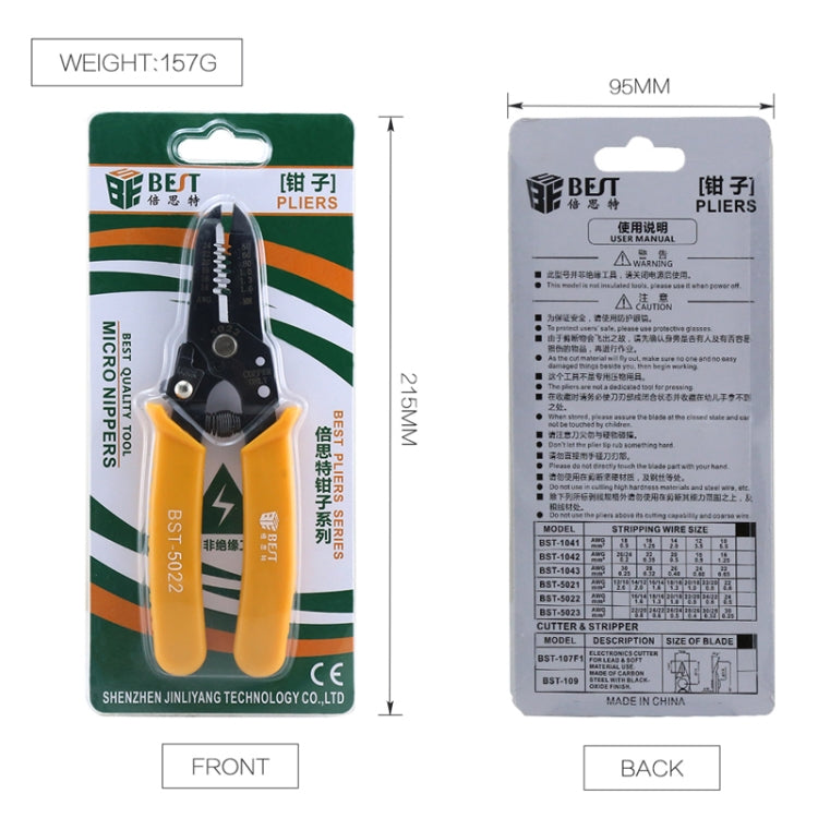 BEST-5022 Pinza spelafili portatile per cavi spelafili da 0,5 ~ 1,6 mm, BEST-5022