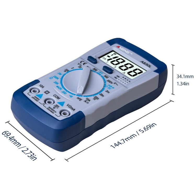 ANENG A830L Multimetro portatile Strumento elettrico domestico (giallo grigio), OG8759A, OG8759B, OG8759C, OG8759D, OG8759E, OG8759F